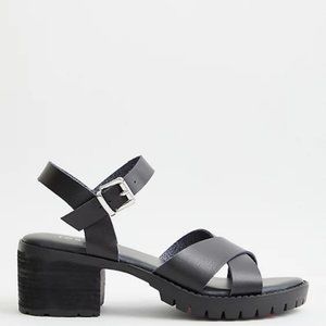 NIB Torrid Black Faux Leather Lug Heels